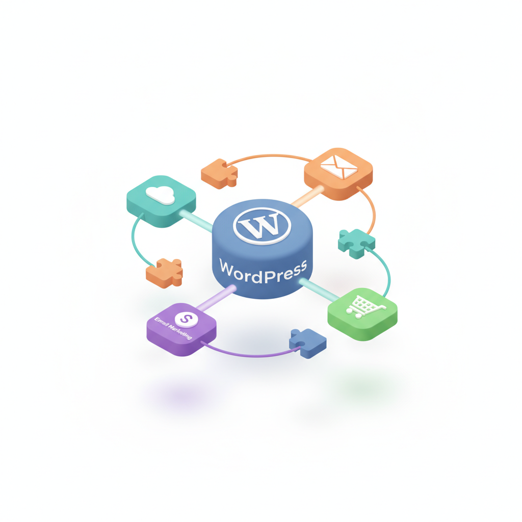 Visual representation of the drag-and-drop visual workflow builder for WordPress automation.