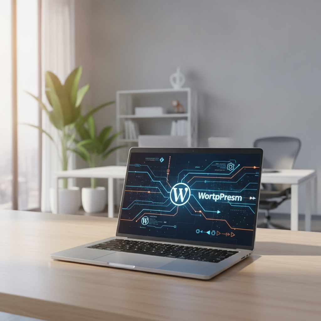 Main hero image representing the concept of running a business on autopilot using WordPress automation.