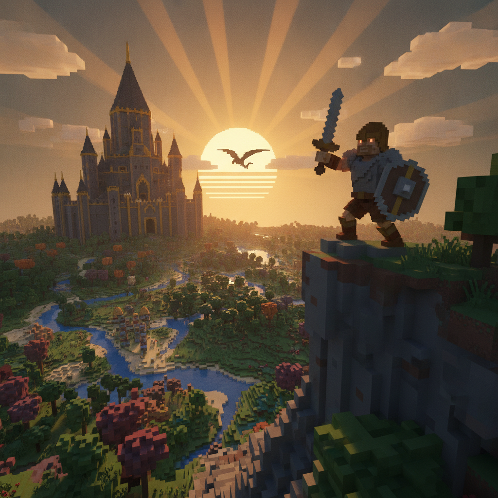 Feature image for 'Voxel Odyssey', an open-world fantasy RPG.