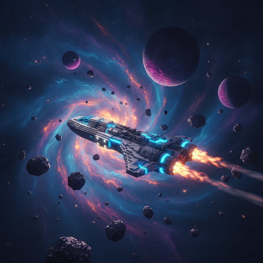 Feature image for 'Star Block', a sci-fi space exploration and combat game.